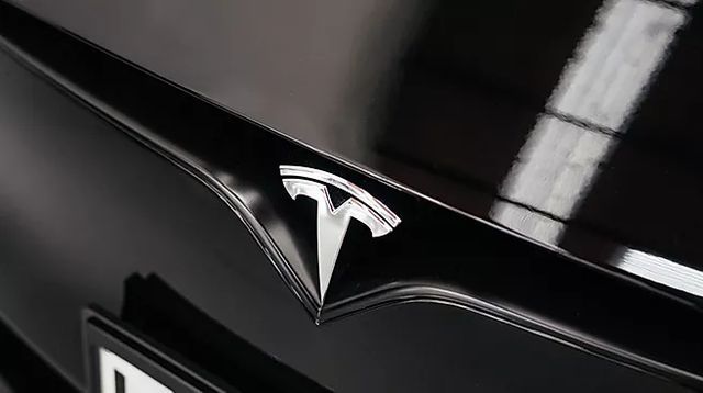 Tesla Emblem on Vehicle
